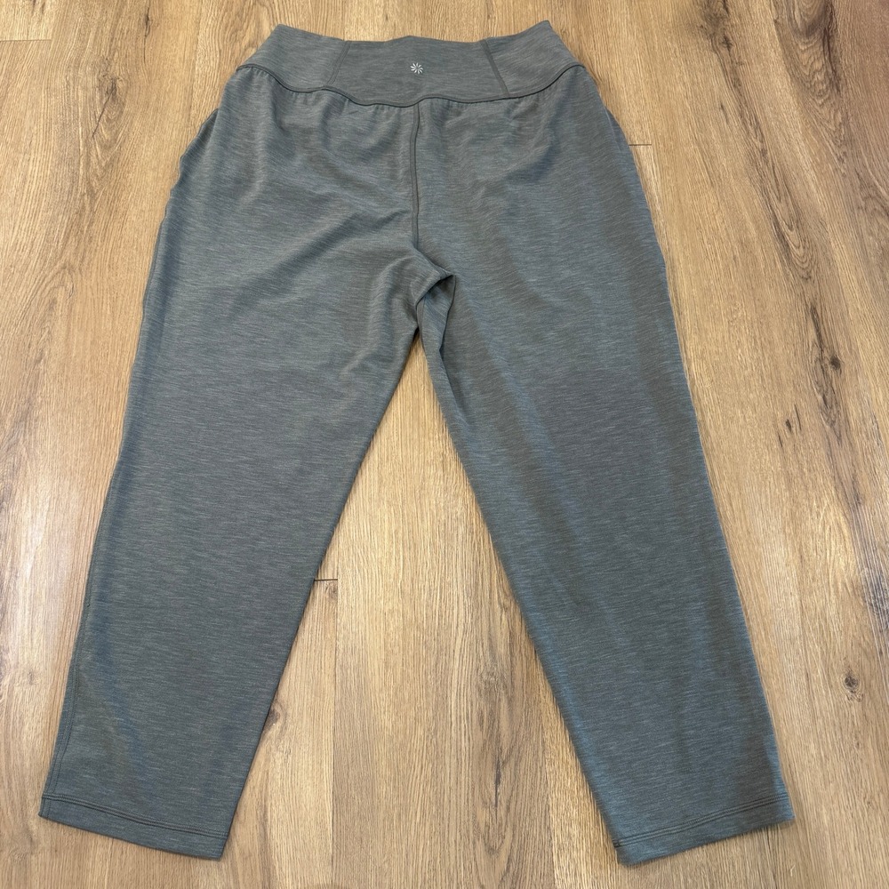 Athleta Elation Pant Joggers Green Heathered High Rise Tapered Crop Size Medium - Picture 7 of 8